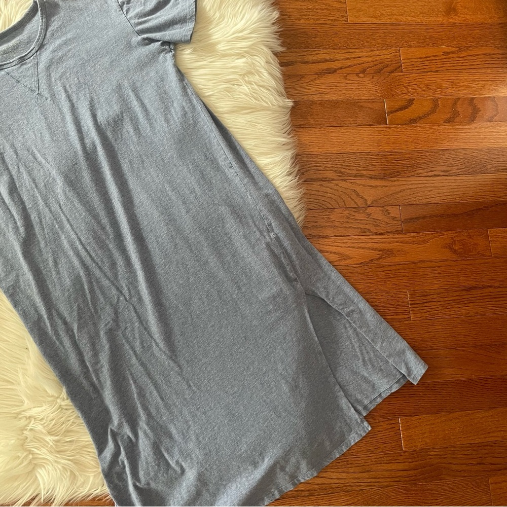 Papinelle Organic Cotton Blue Midi Short Sleeve Dress Size Medium Relaxed